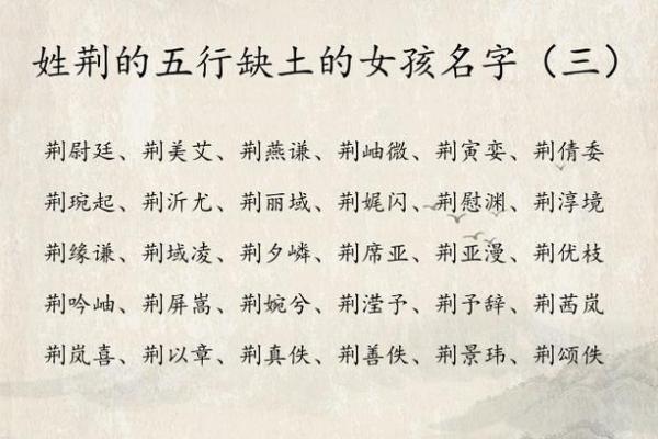 五行属土的女孩名字推荐与寓意解析