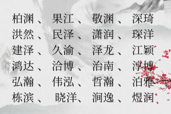 从水中汲取力量：为男孩挑选带水字的名字