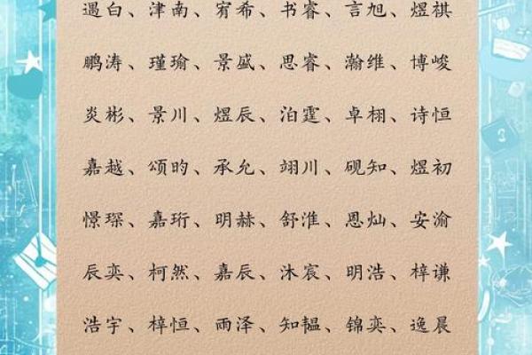 独特又可爱的男生名字推荐