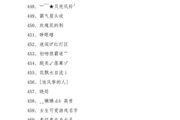 独特女生游戏名字大全 展现你的个性与风格