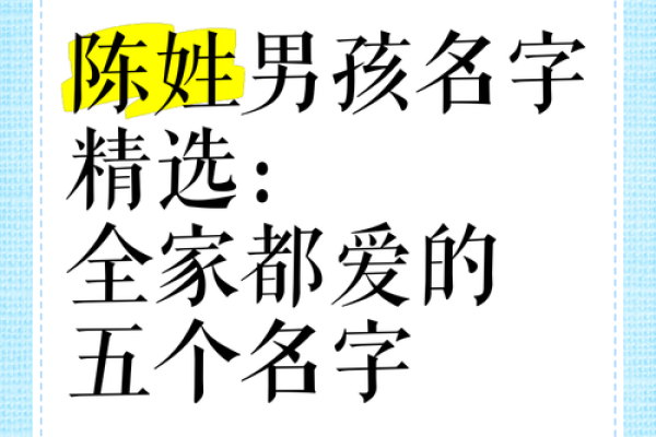 如何为陈姓男孩起个独特又有意义的名字