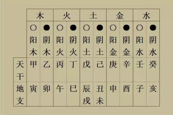 五行对照表的应用与理解解析
