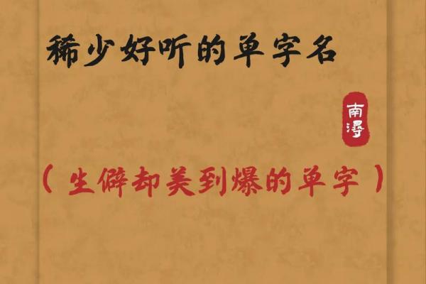 独特魅力的单字名字推荐