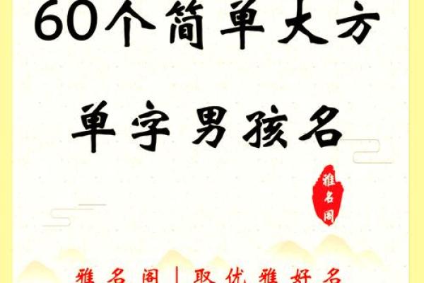 独特魅力的单字名字推荐