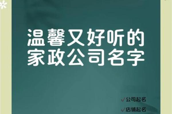 从传统到现代：家政公司命名的风格推荐