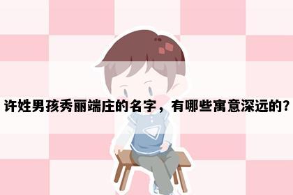 许姓男孩秀丽端庄的名字，有哪些寓意深远的？