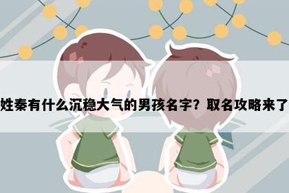 姓秦有什么沉稳大气的男孩名字？取名攻略来了