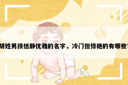 胡姓男孩恬静优雅的名字，冷门但惊艳的有哪些？